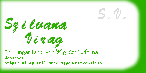 szilvana virag business card